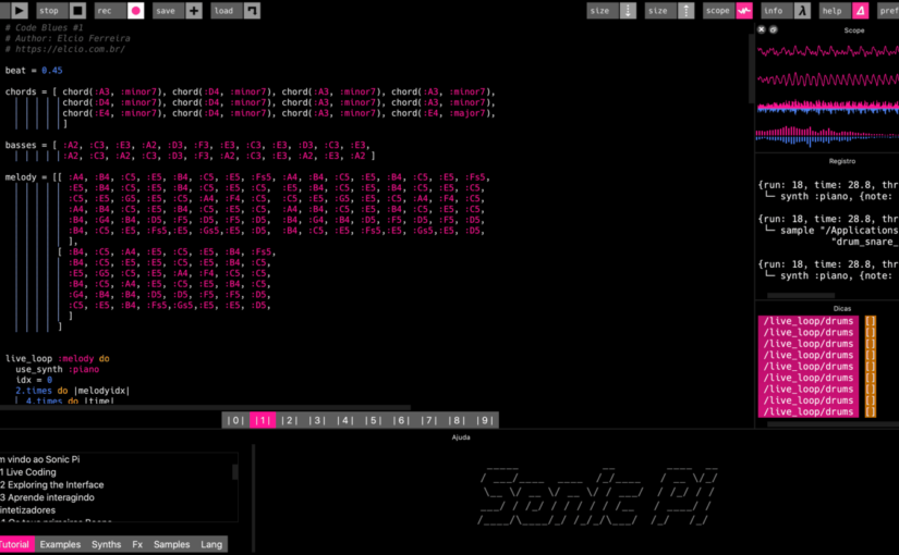 Programe Música: Sonic Pi » Elcio Ferreira - fechaTag